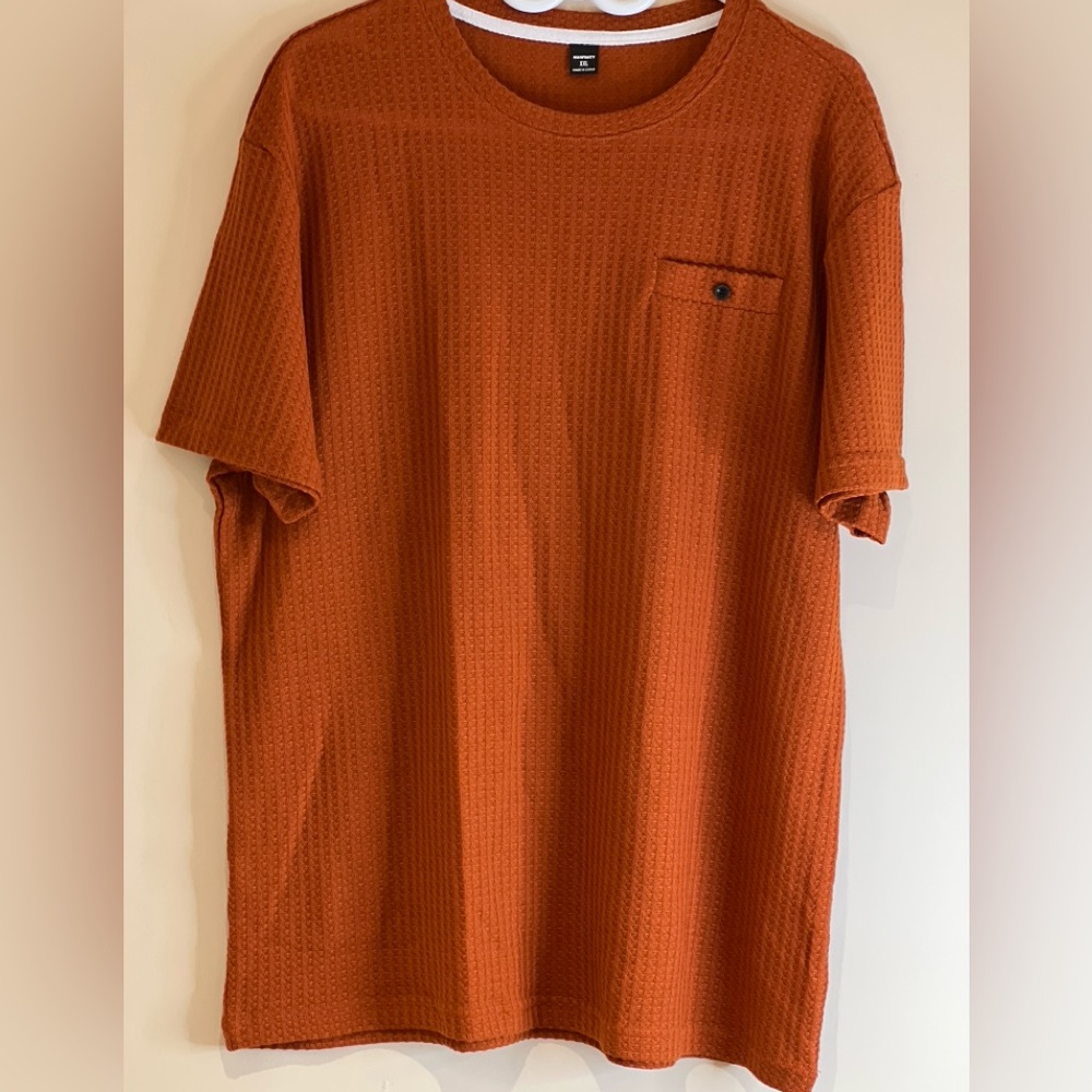 Manfinity Homme Men letter patched waffle knit tee